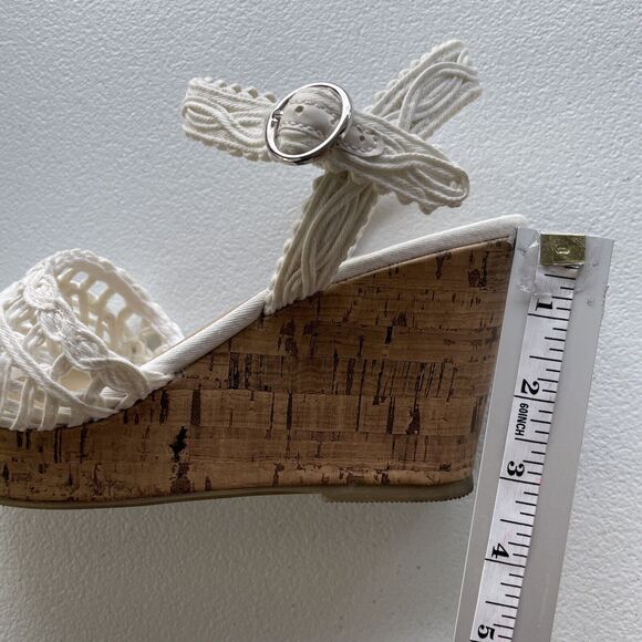 Jellypop Gabrielle Women Cork Wedge Heel Sandals 8.5M White Comfort Fit BohoChic - Picture 10 of 11